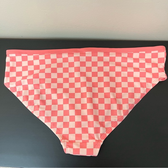 NWT Kona Sol Pink & Coral Checkered Bikinj Bottom - Picture 6 of 11